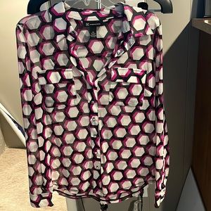 INC Sheer Long Sleeve Top Large